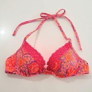 Aerie Pink Push-up Bikini Top Sz 34A